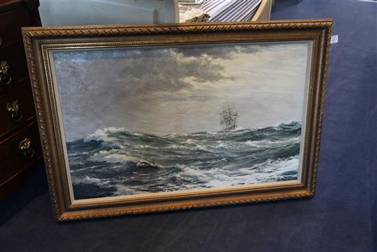 § Montague Dawson (1890-1973) Clipper ship at sea 28 x 45.5in.